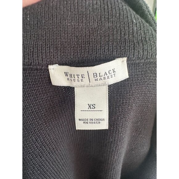 WHITE HOUSE BLACK MARKET WHBM Black Knit Button Blazer Jacket Size XS - Picture 6 of 6